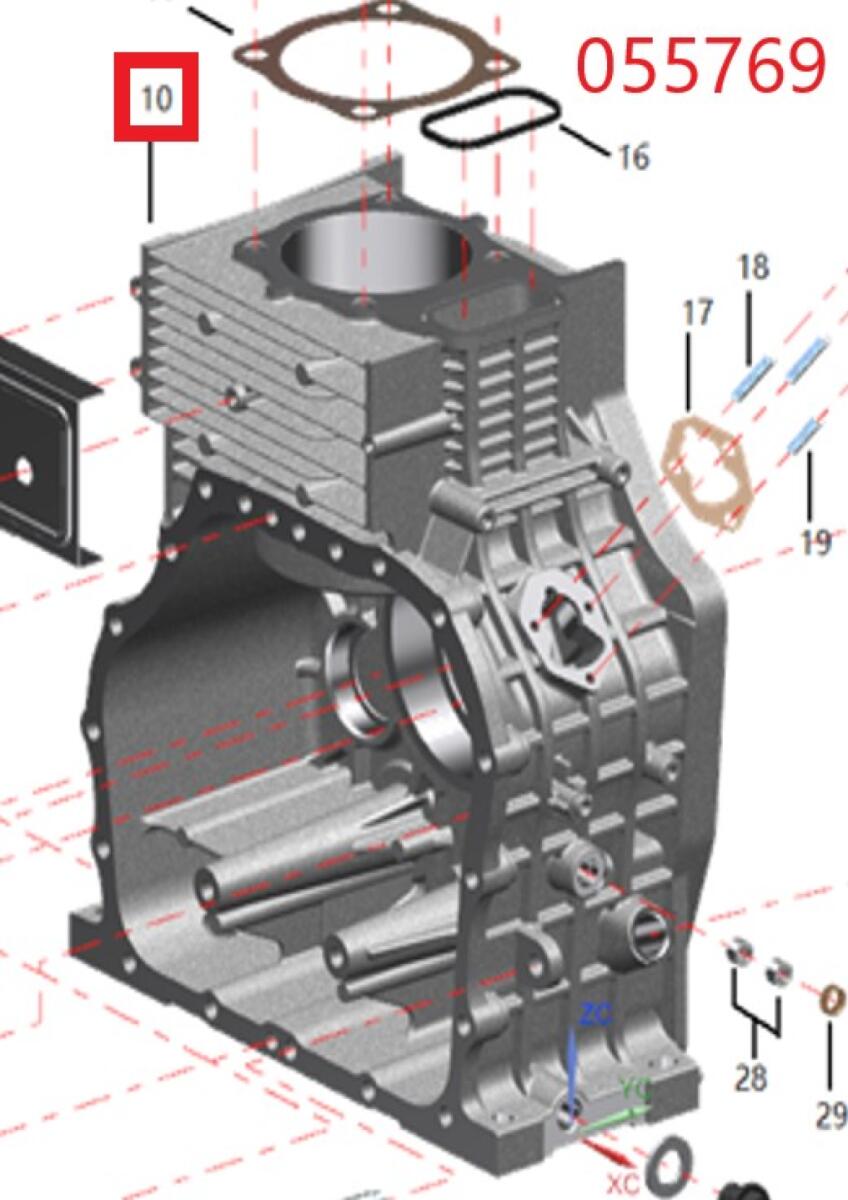 Блок цилиндра SDG 8000(..),1100FE Sh / Engine block (SDG 8000EH3A-SP-3-1-10)