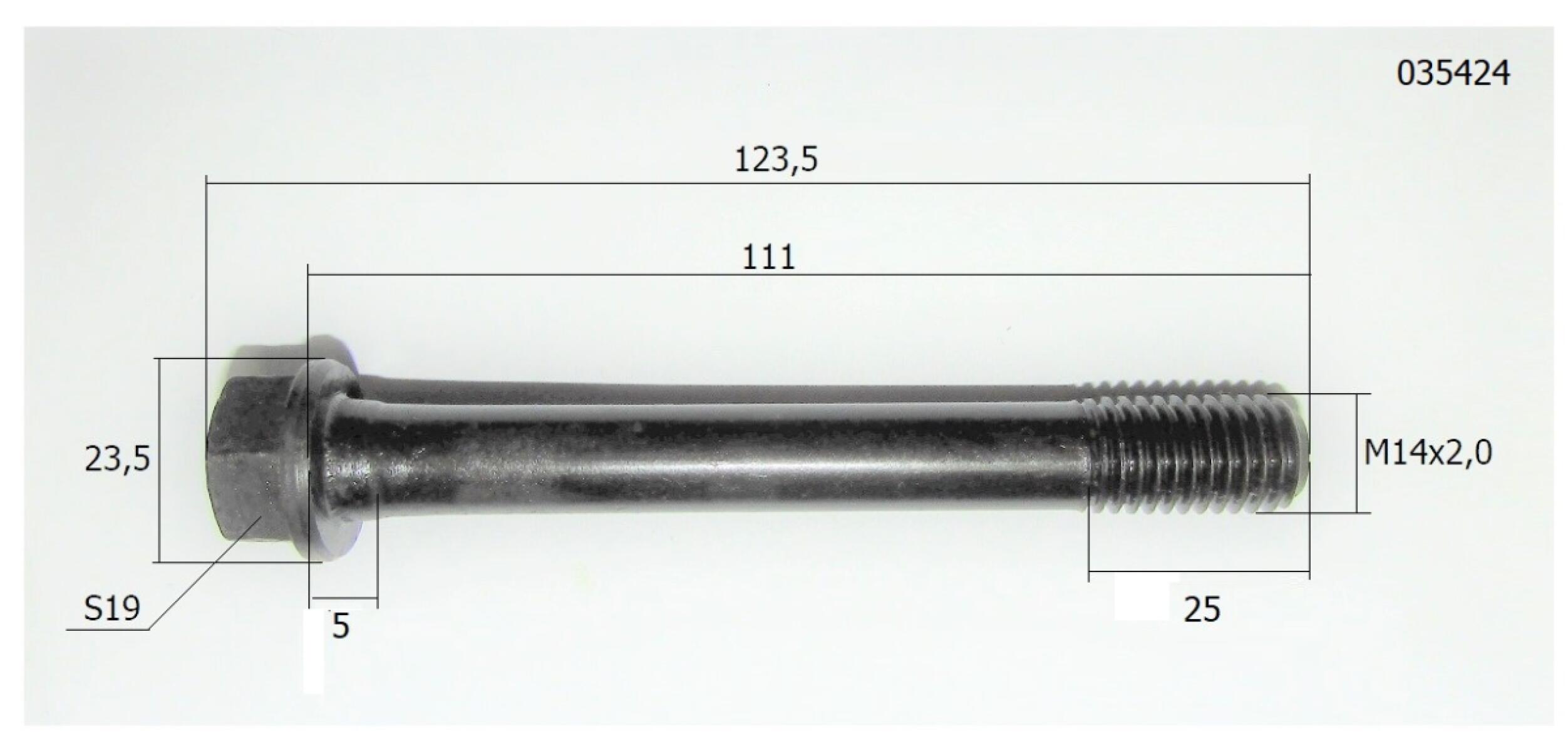 Болт головки блока цилиндров (L=123,5 мм) /Cylinder head bolt