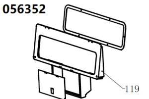 Рамка панели управления TSS DWG-500/Position 119 -Transparent window protection panel (33013-01190-00)