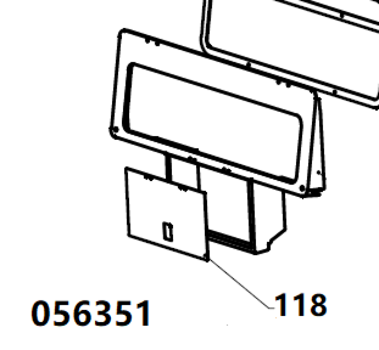 Дверь панели силовых розеток DUAL DWG-500 / Position 118 - Power outlet panel door (33013-01191-00)