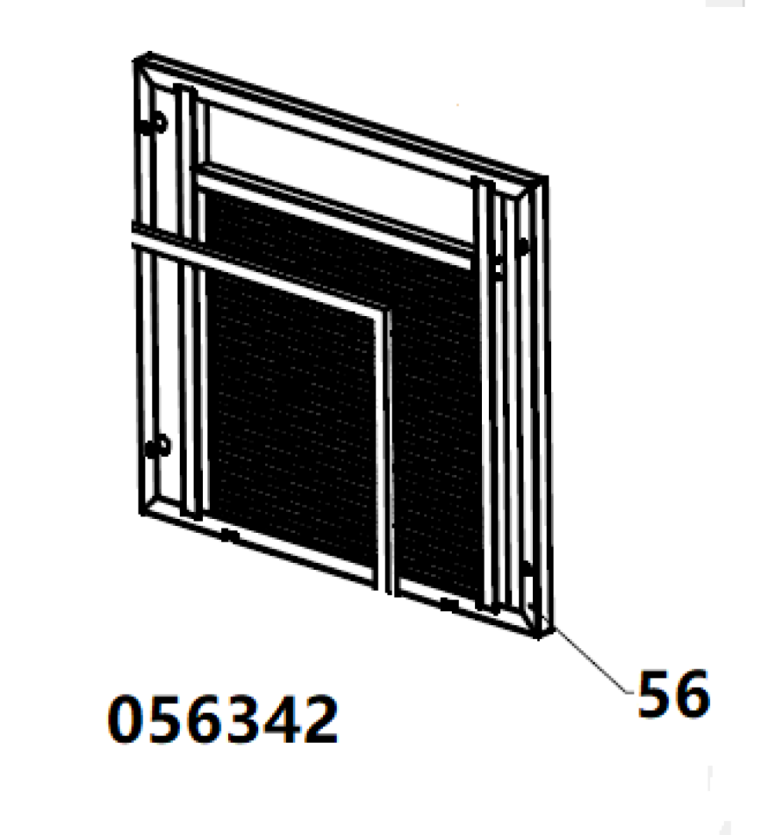 Панель боковая задняя TSS DUAL DWG-500 / Position 56 - Back side panel (33014-00475-01)