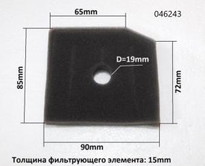 Фильтр воздушный (элемент) SGG 1800Si-2400Si,KM148F,KM152F / Air cleaner element (03.08.17151-14801-00)