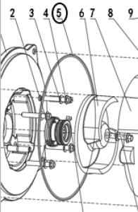 Кольцо уплотнительное крышки насоса TSS PDST100E/O-ring seal PDST100E, №5 (30152-00129-00)