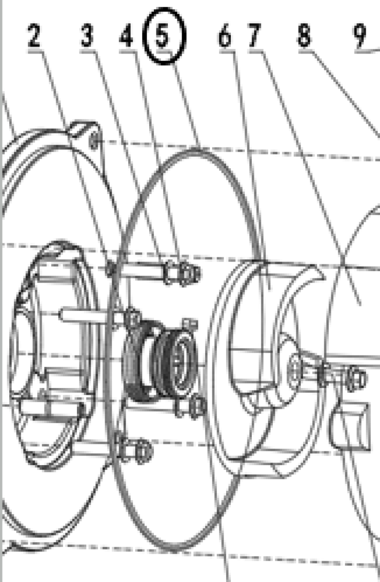 Кольцо уплотнительное крышки насоса TSS PDST100E/O-ring seal PDST100E, №5 (30152-00129-00)