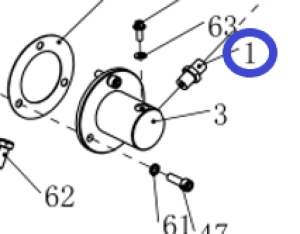 Переходник масляного цилиндра TSS-WP265YH/Oil pipe screw, cylinder, №1 (CNP330Y003-01)