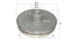 Шкив (20х123х1A) редуктора TSS DMD1000L/ Pulley