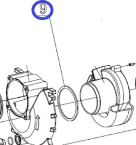 Кольцо уплотнительное улитки TSS PGST80/O-ring seal PGST80, №9 (70010-04162-00)